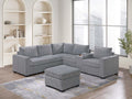 Light Gray 4pc Corduroy Sectional Sofa Set A149