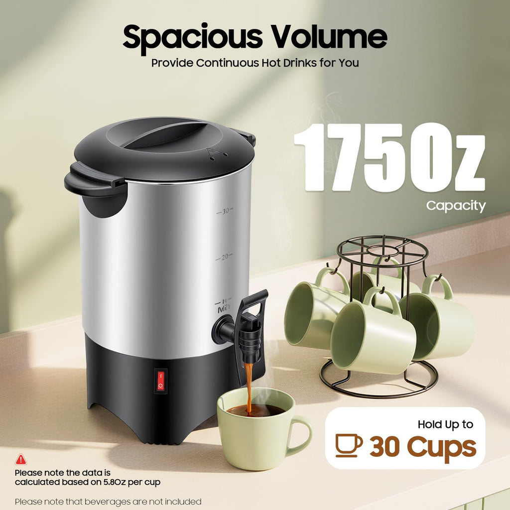 30 Cups Stainless Steel Electric Coffee Urn W9125