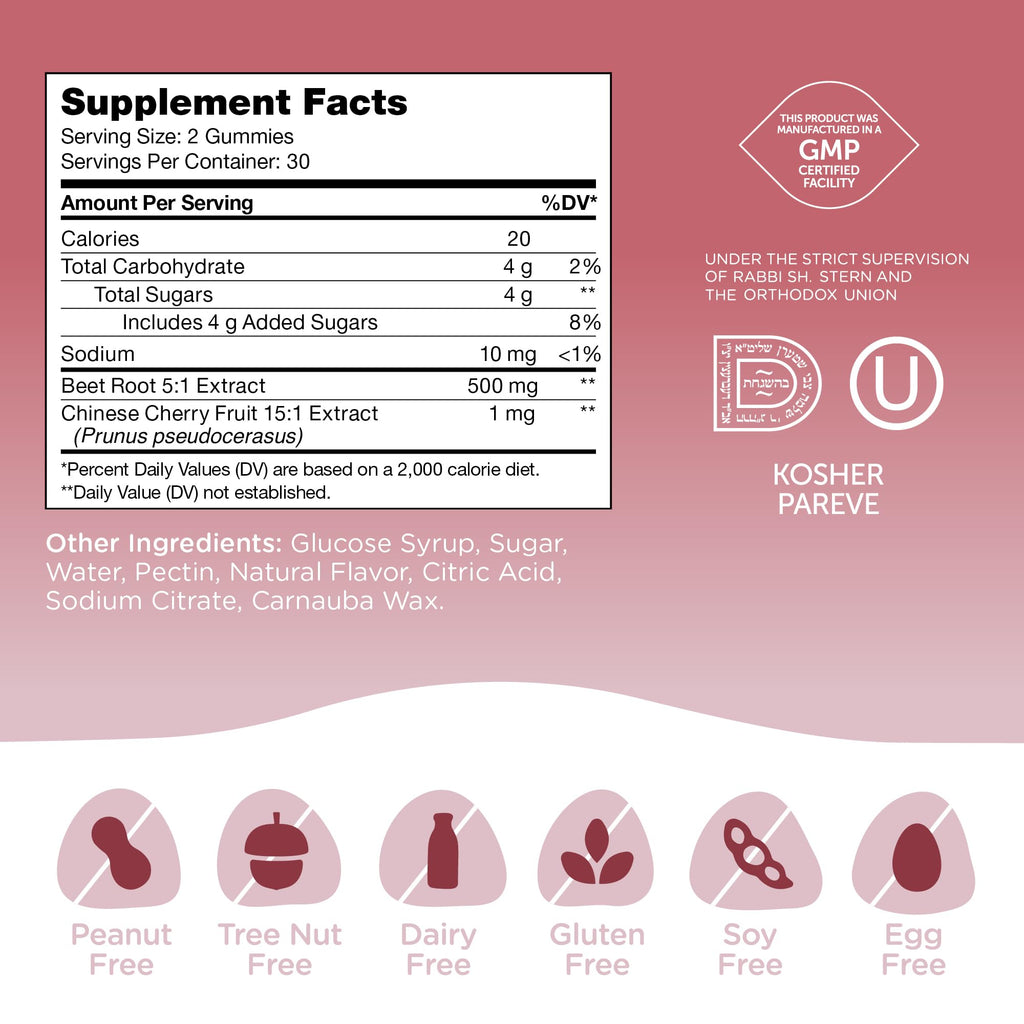 Beet Root 500 mg Cherry Gummies O68767