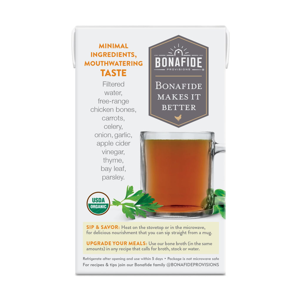 Organic Chicken Bone Broth No Salt Added 16.9oz 6 Pack R582128