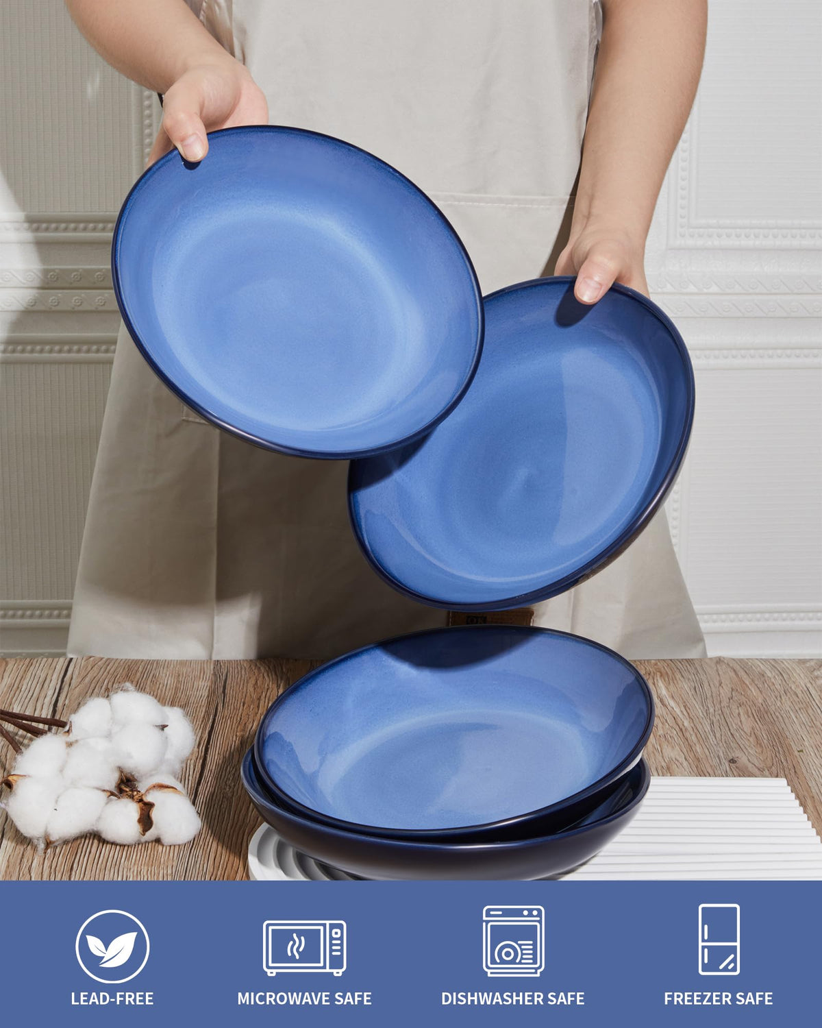 8.75'' Ceramic Pasta Bowls Set of 4 M285