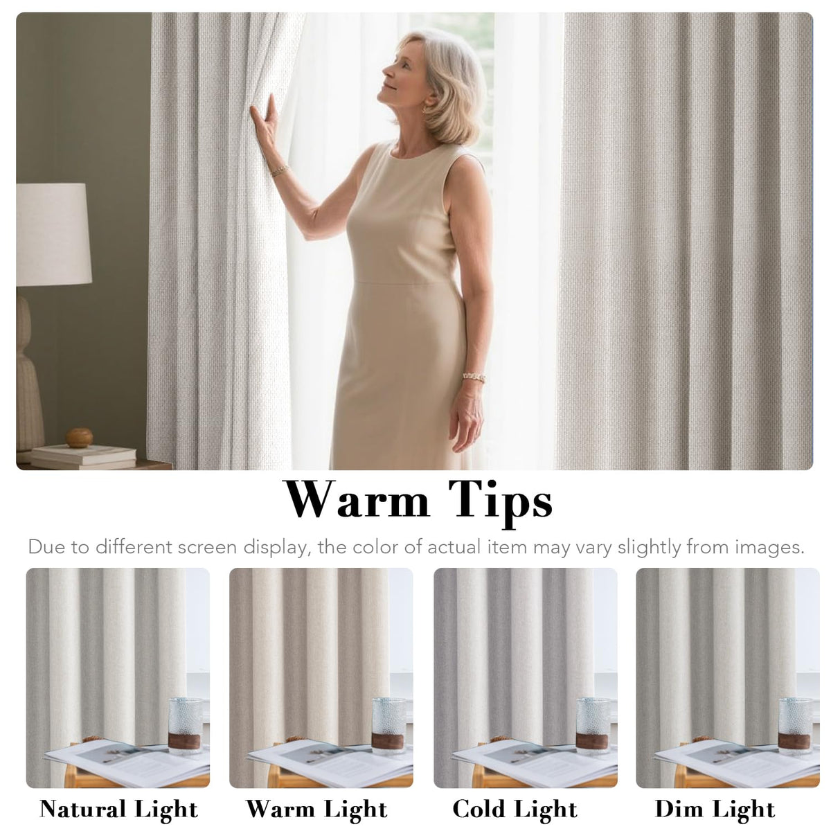 Polyester Room Darkening Blackout Curtain 100 x 84 Inches C118801