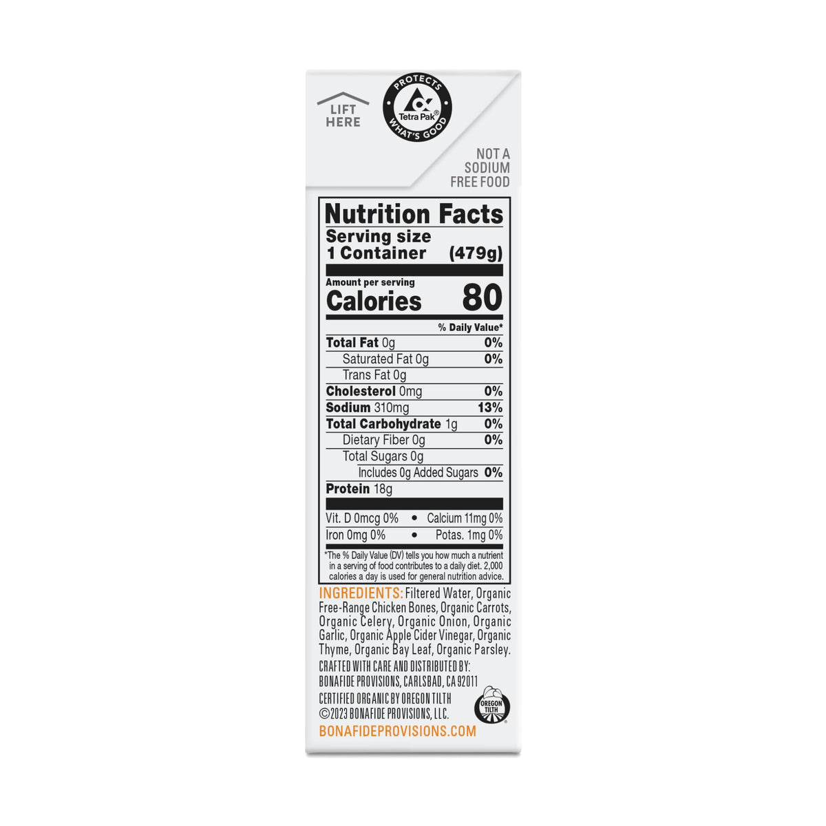 Organic Chicken Bone Broth No Salt Added 16.9oz 6 Pack R582128
