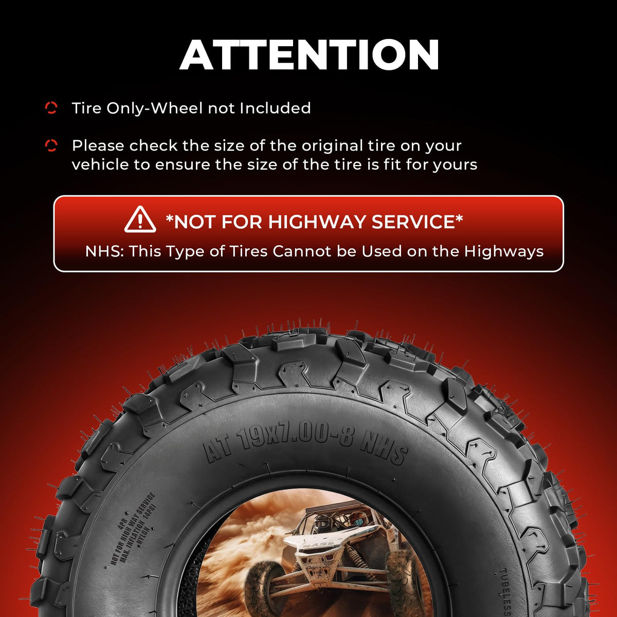 19x7-8 ATV/UTV Tires Set of 2 V1630