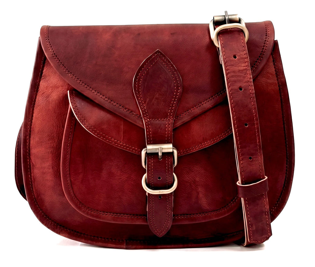Genuine Leather Crossbody Satchel Bag Q453