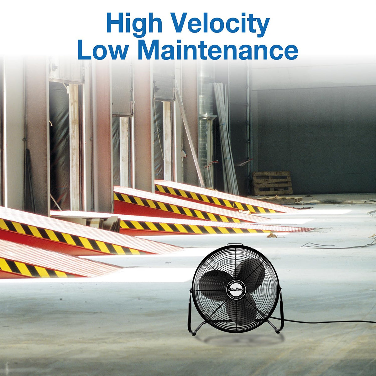 20-Inch High Velocity Pivoting Floor Fan, Black E56730