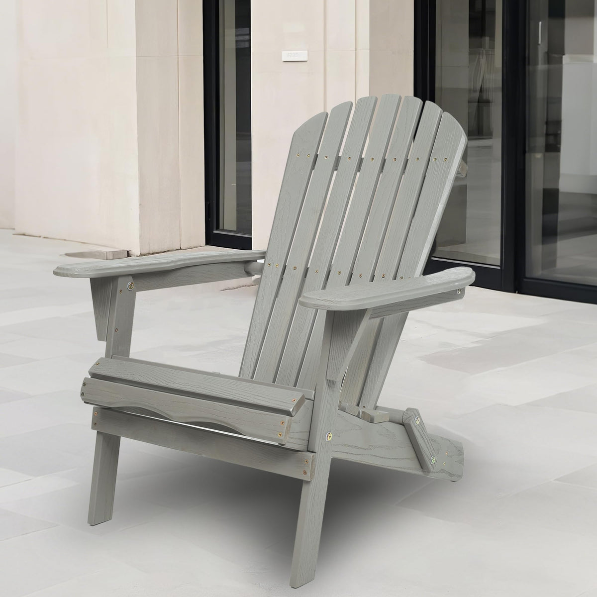 Wood Folding Adirondack Chair Set of 2 Solid Cedar L4082