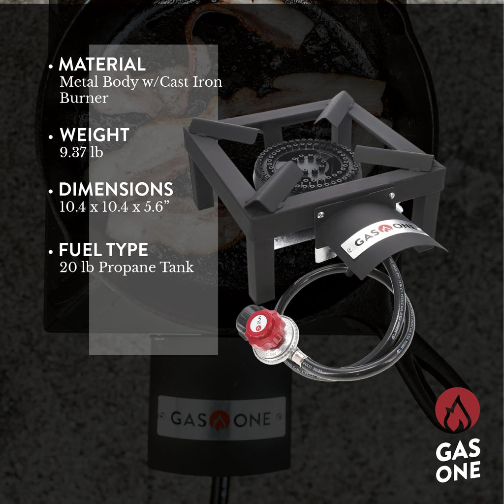 High Pressure Single Propane Burner with Heat Shield P46669