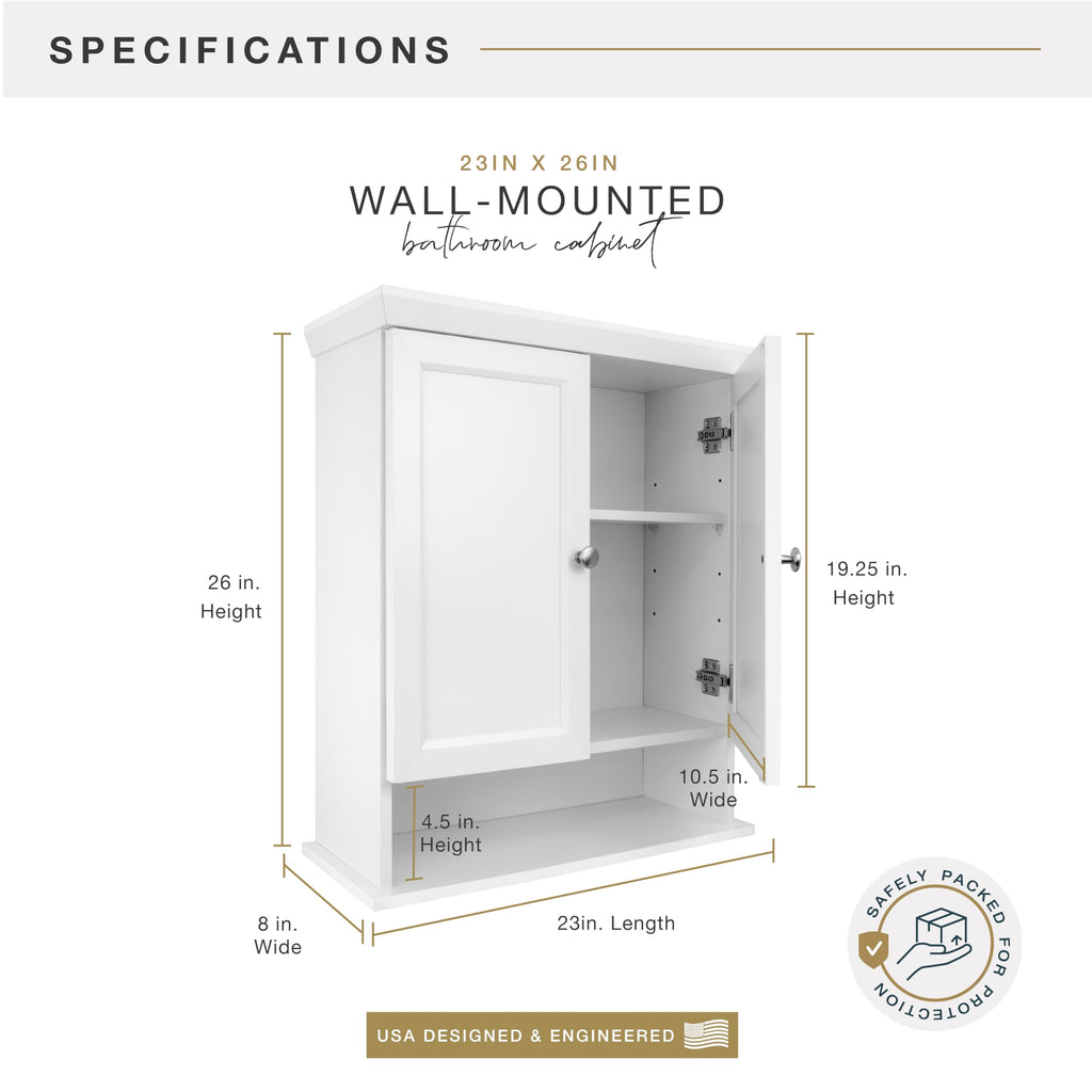 White Wall Mounted Medicine Cabinet Organizer K829