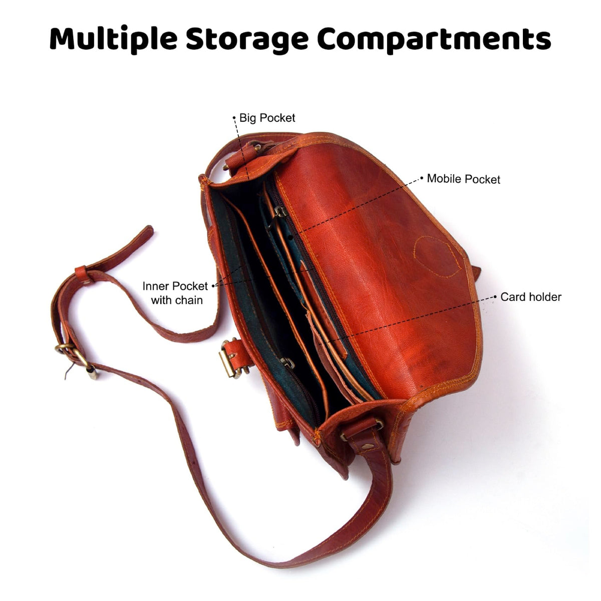 Genuine Leather Crossbody Satchel Bag Q453