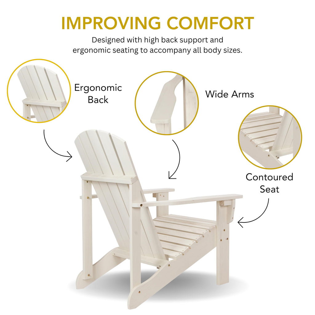 Eggshell White Wooden Adirondack Chair R462