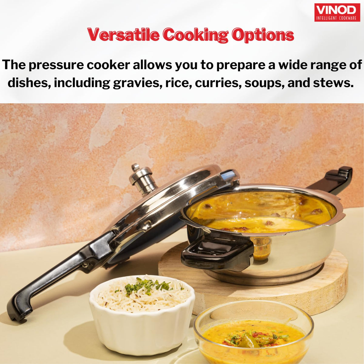 Stainless Steel 3 Litres Pressure Pan with Lid V995