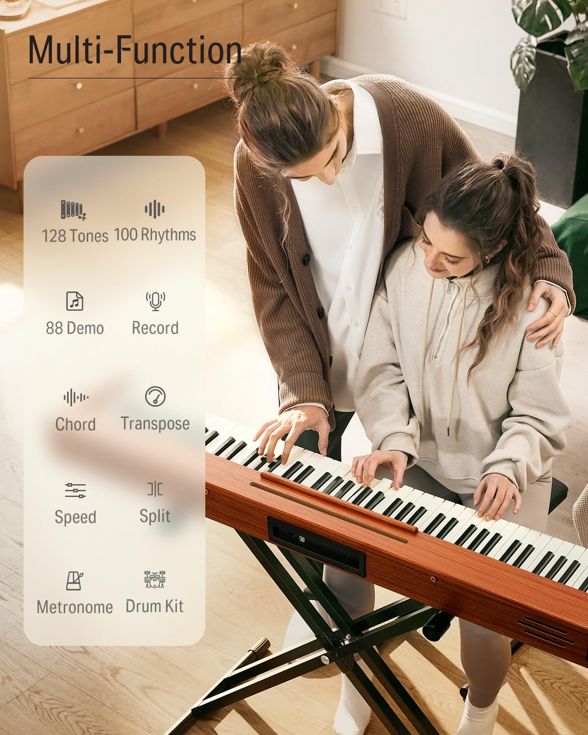 88 Keys Digital Piano with Stand and Sustain Pedal M512176