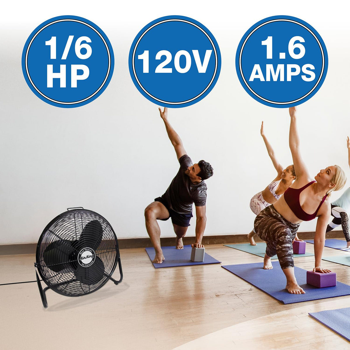 20-Inch High Velocity Pivoting Floor Fan, Black E56730