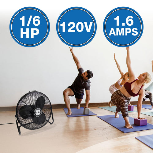 20-Inch High Velocity Pivoting Floor Fan, Black E56730