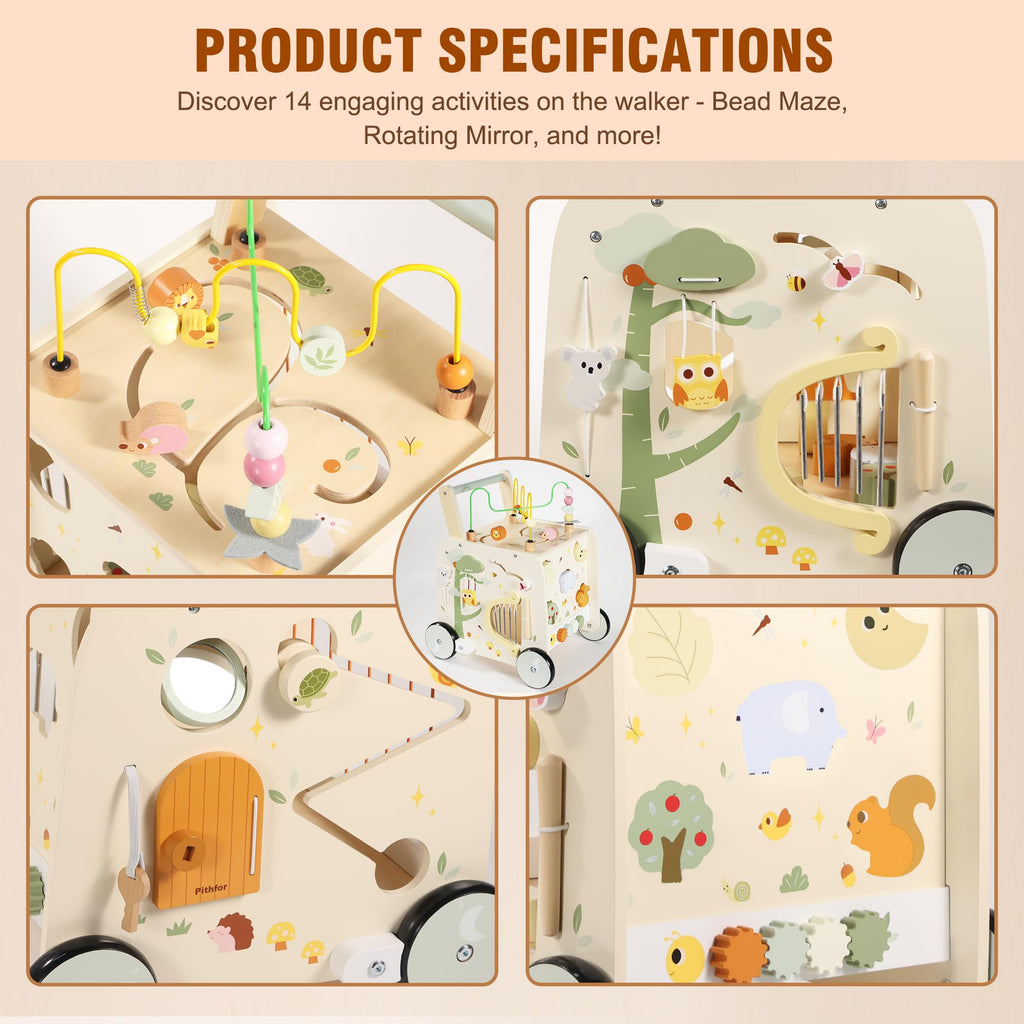 Wooden Activity Cube Push Walker V288785