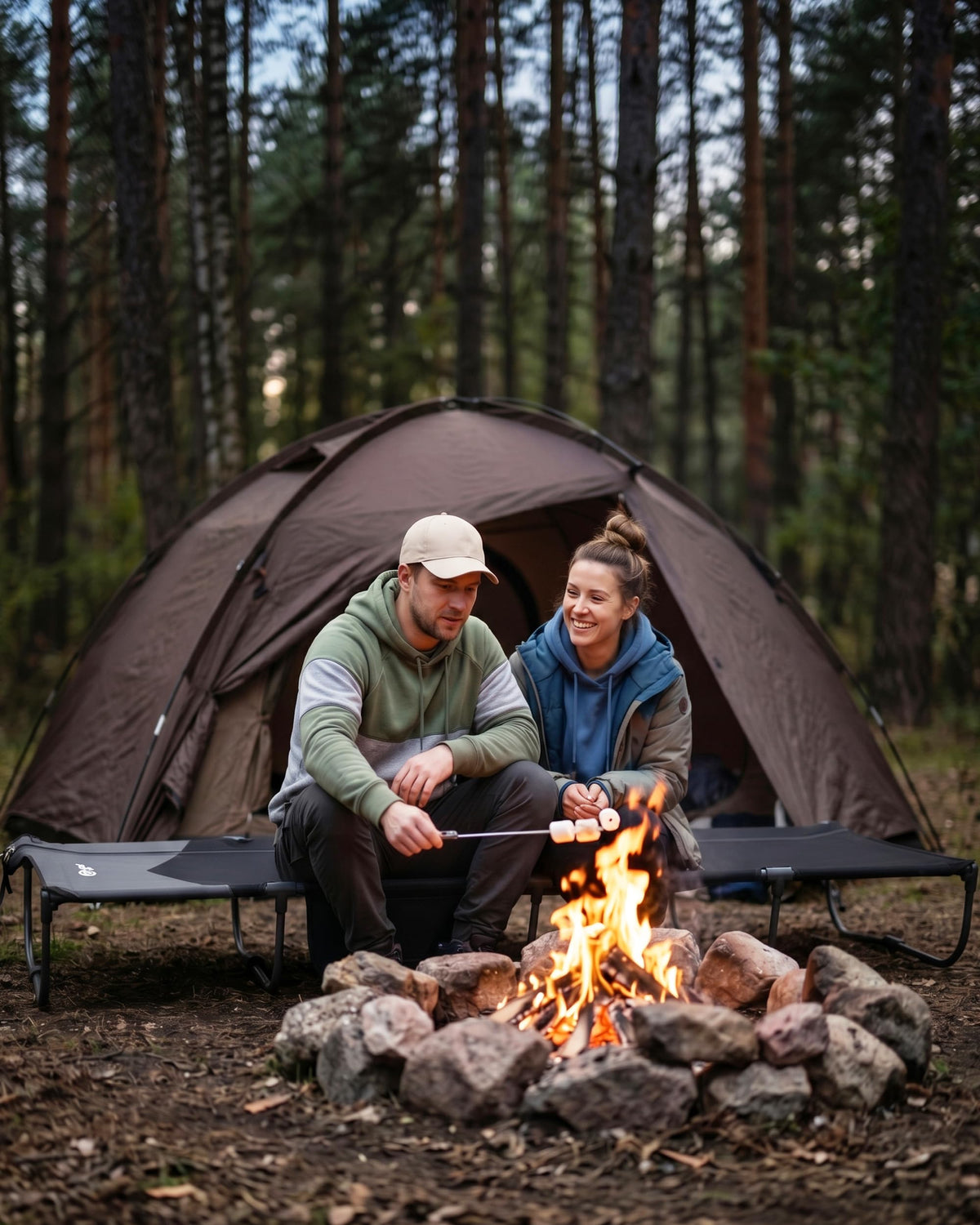 Ultra-Light 7.1 lbs Foldable Camping Cot with Side Pocket F233567