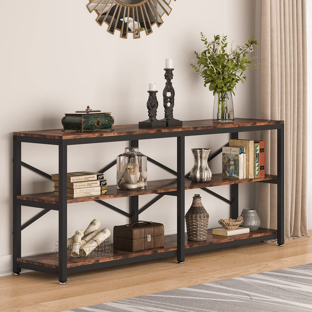 70.9 Inch 3-Tier Console Table with Storage Shelves N597