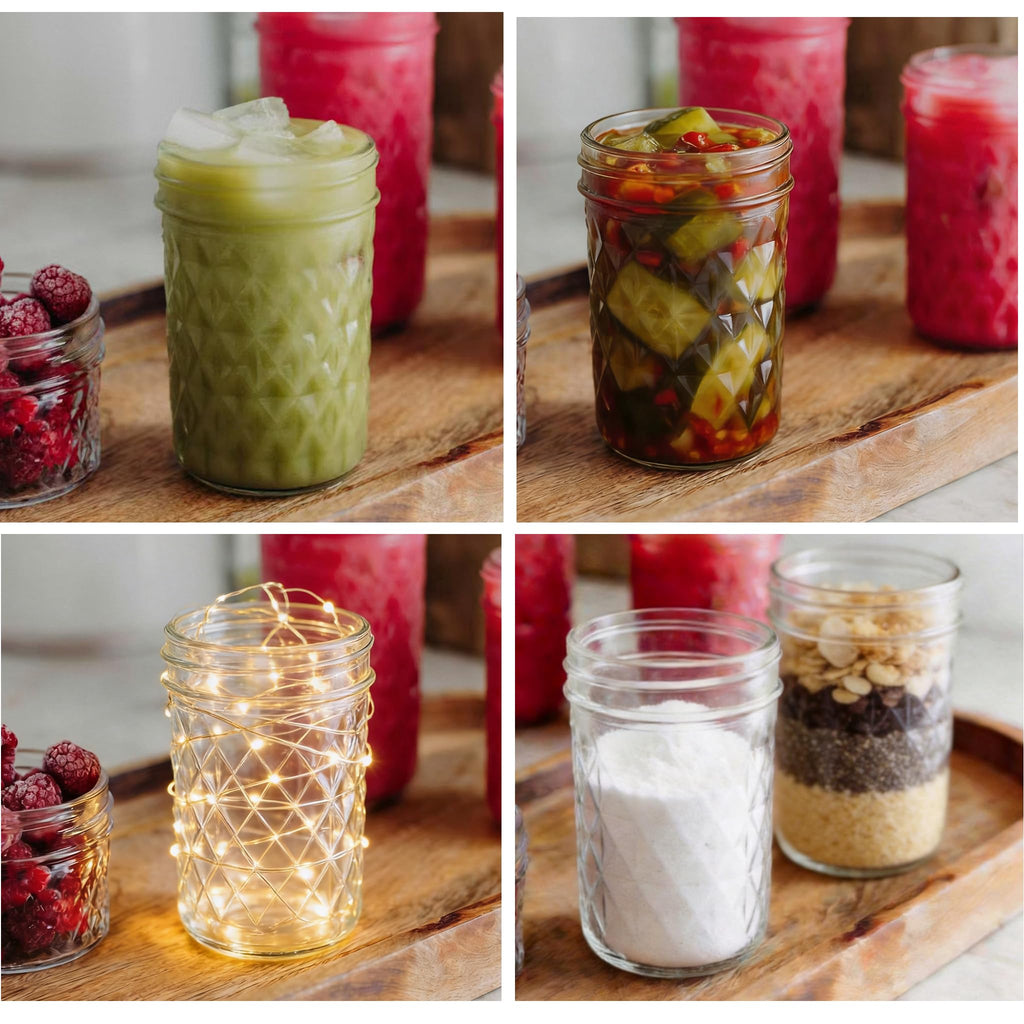 16 oz Wide Mouth Glass Mason Jars with Lids, 4 Pack G70694