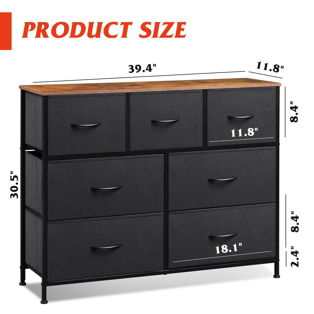 Charcoal Black 3 7 9 Drawer Dresser Set E577351