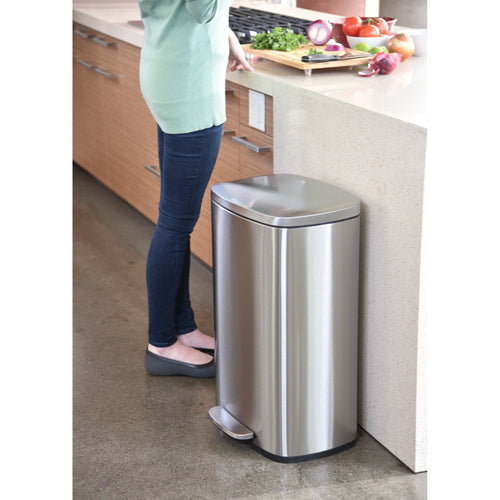 13.2 Gallon Stainless Steel Step Trash Can with Lid M712960