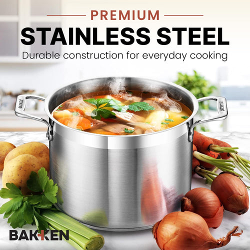 16 Quart Stainless Steel Stockpot with Lid E79809