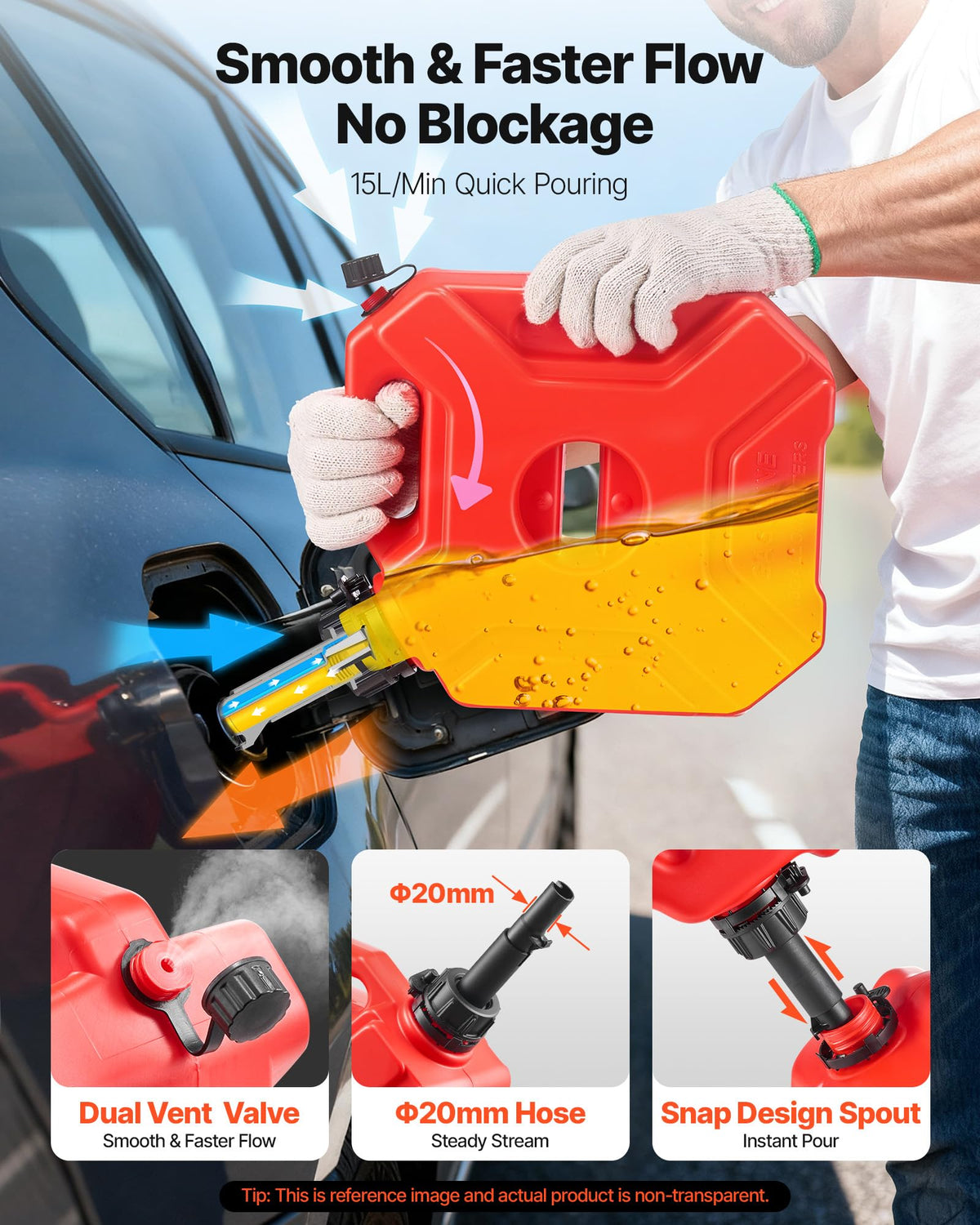 1.3 Gallon Gas Can with Spout and Lockable Bracket C782650