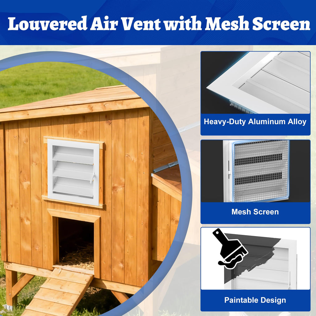 Adjustable Aluminum Alloy Gable Vent with Mesh Screen K531585