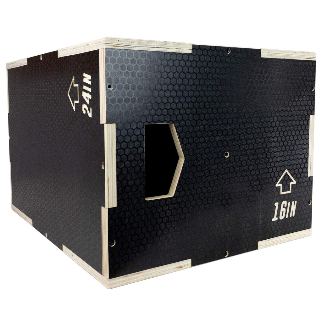 Wooden Plyo Box, 16/14/12 Anti-Slip O653078