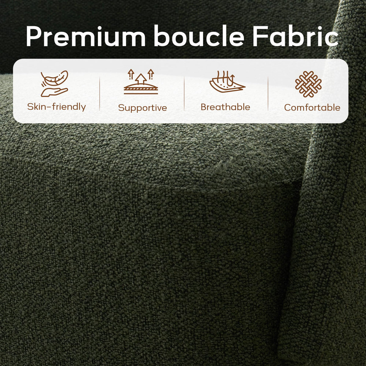 Boucle Swivel Accent Chairs Set of 2 Green T32566