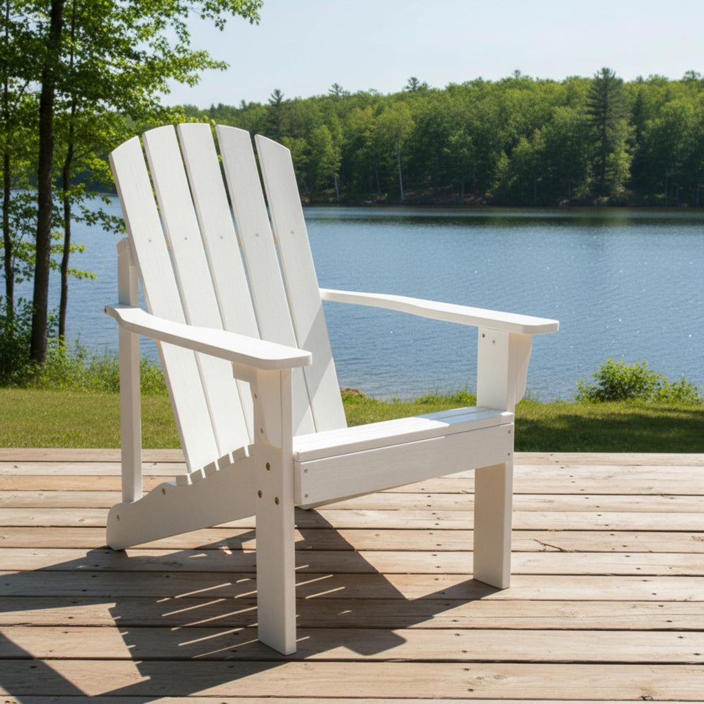 Eggshell White Wooden Adirondack Chair R462