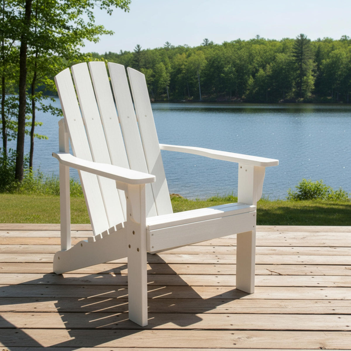 Eggshell White Wooden Adirondack Chair R462