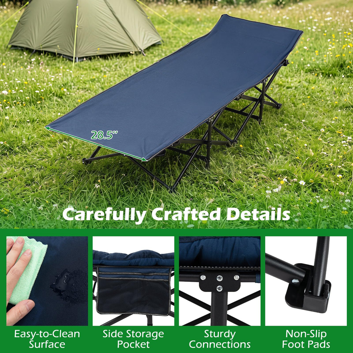 Camping Cot with Padded Mat S27811