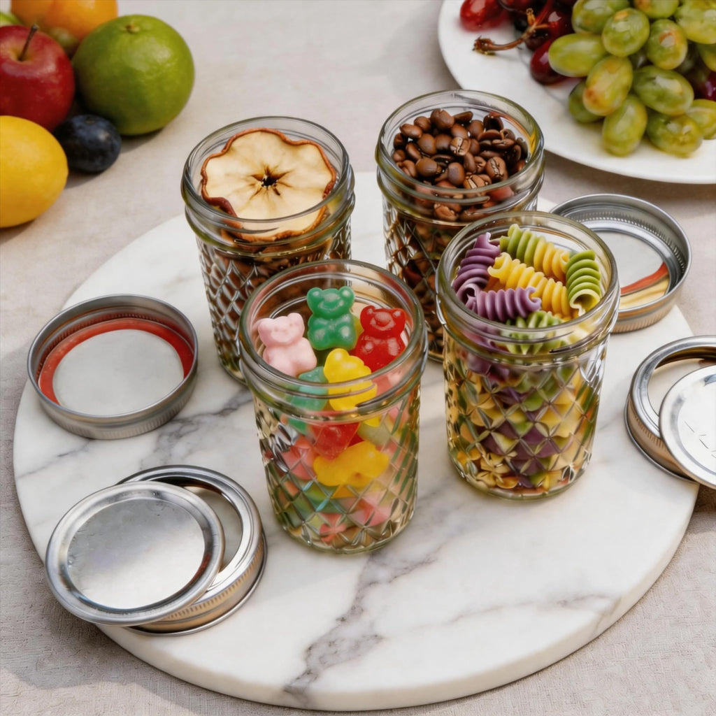 16 oz Wide Mouth Glass Mason Jars with Lids, 4 Pack G70694
