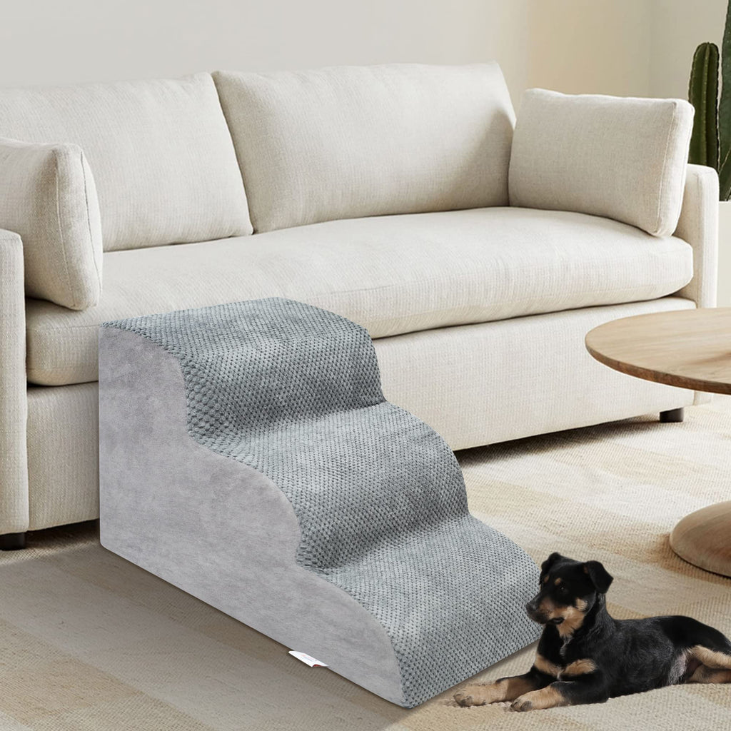 High Density Foam Dog Stairs 3 Steps Grey C984898