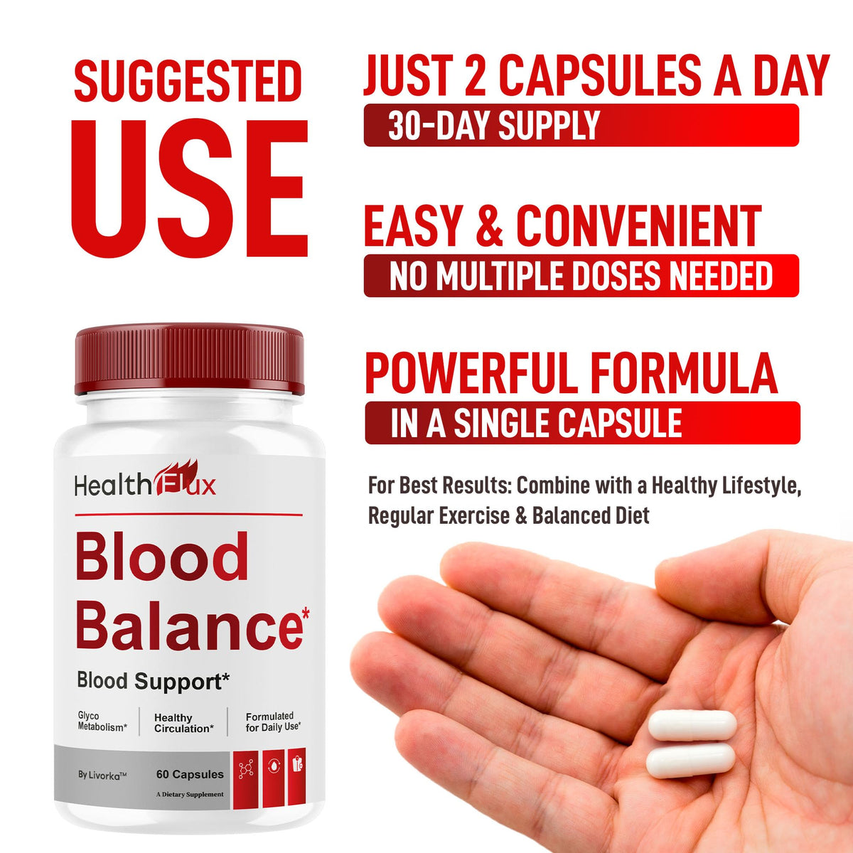 Health Flux Support Supplement Capsules 180 Capsules R2021