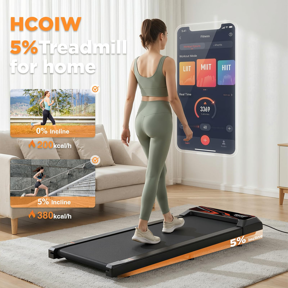 2.5HP Portable Compact Treadmill with Incline and Remote U42630