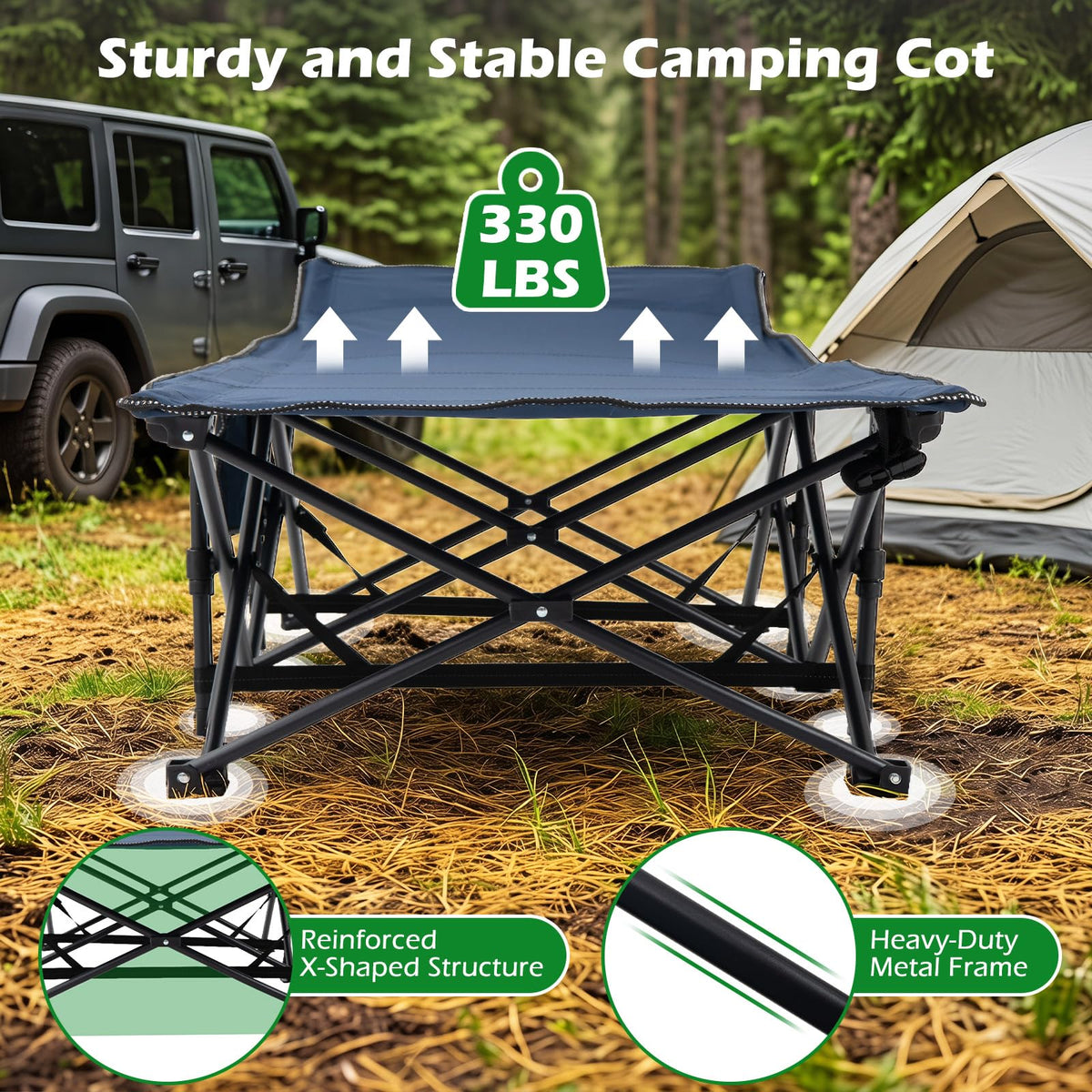 Camping Cot with Padded Mat S27811