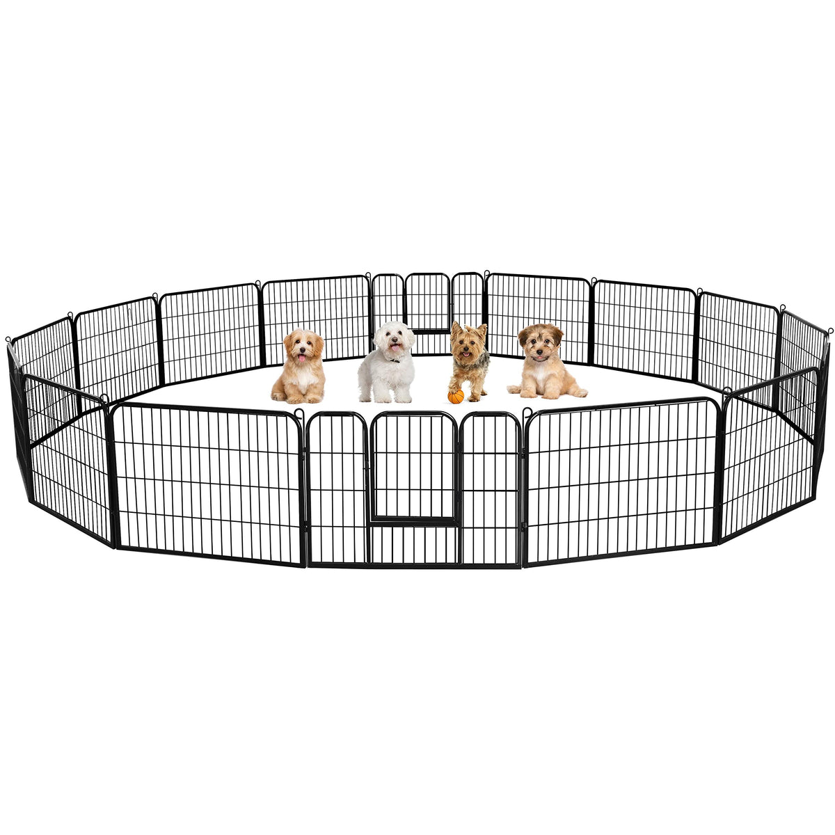 24" H 16-Panel Extra Wide Dog Playpen with Door J57203