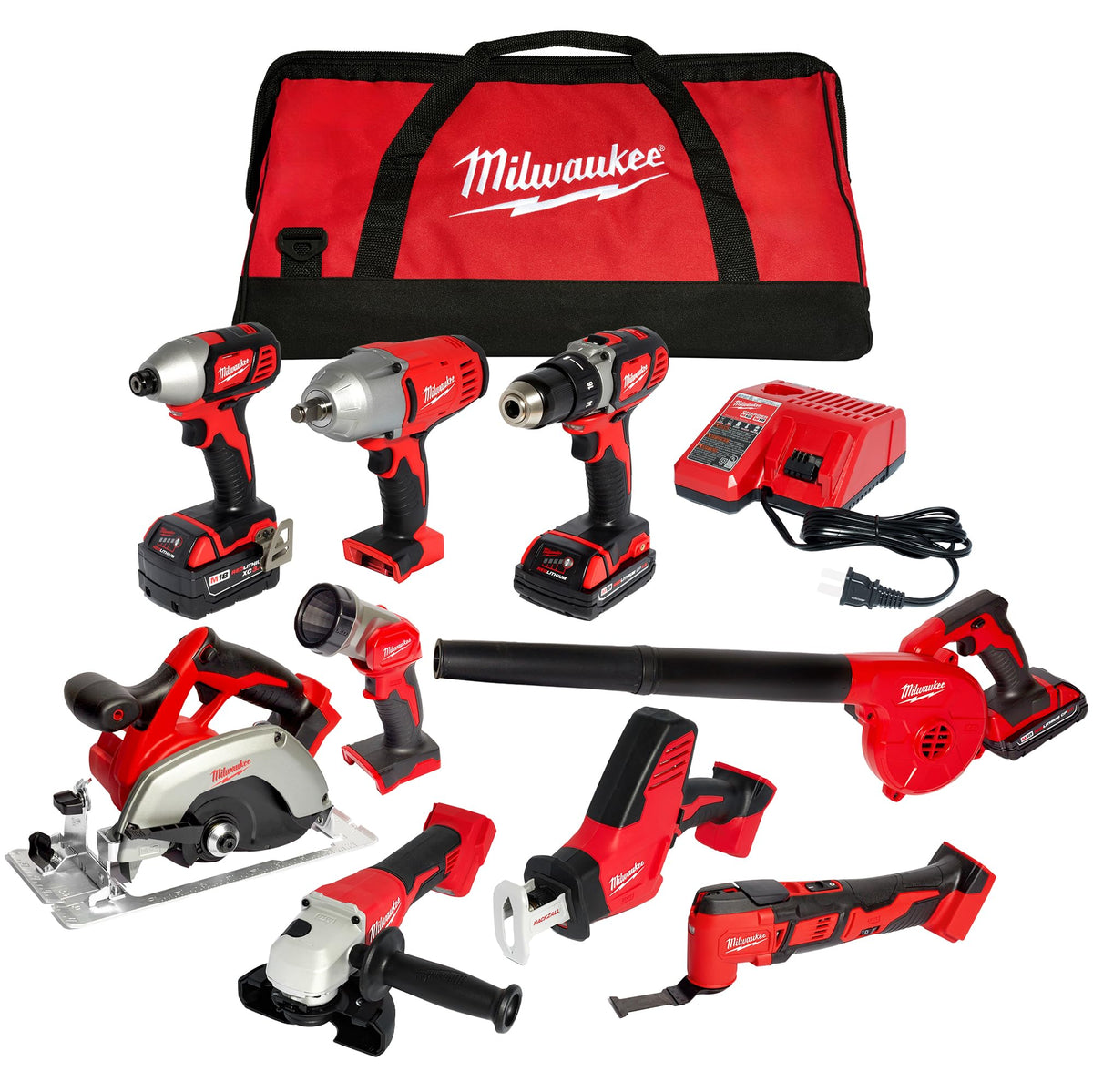 18-Volt Lithium-Ion Cordless 9-Tool Combo Kit with 2-Batteries E891