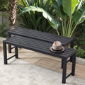 Black Set of 2 Metal Outdoor Backless Bench Y416
