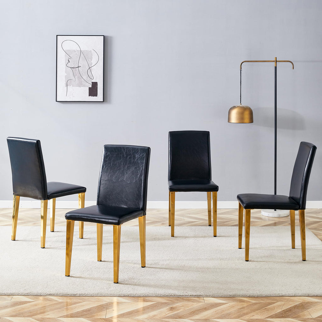 Black Gold Upholstered Dining Chairs Set of 4 I4020
