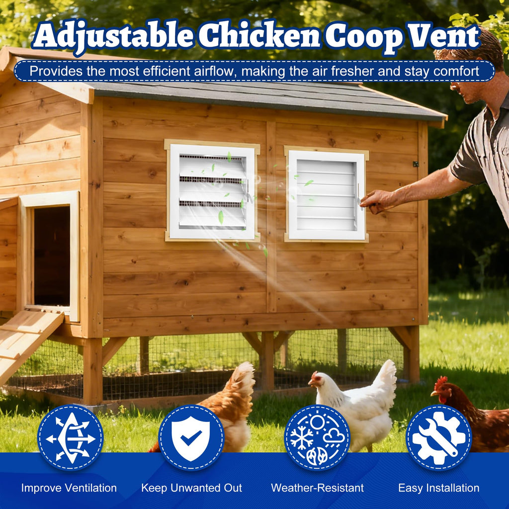 Adjustable Aluminum Alloy Gable Vent with Mesh Screen K531585