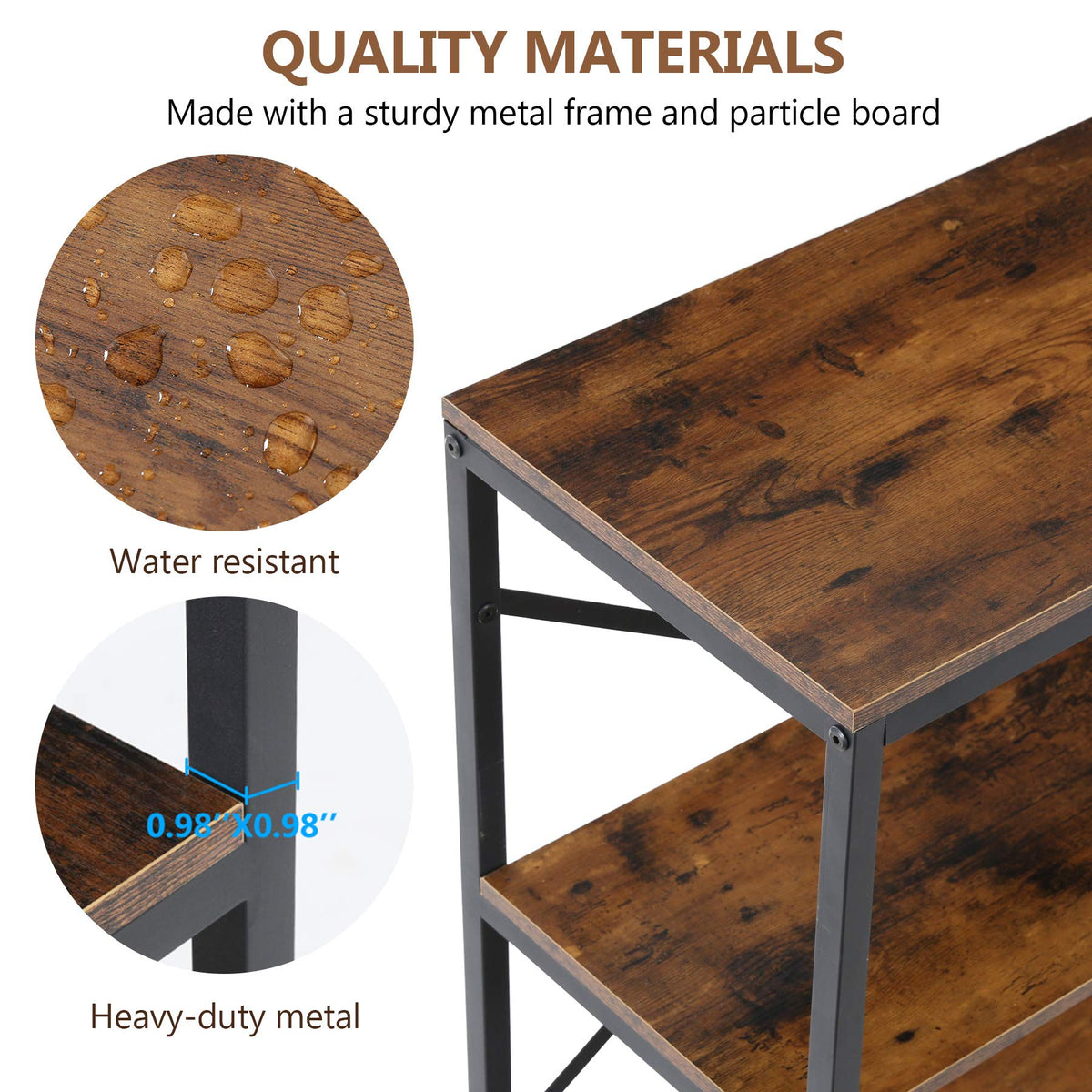 70.9 Inch 3-Tier Console Table with Storage Shelves N597