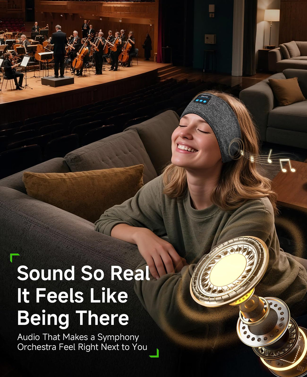 Bluetooth 5.4 Wireless Sleep Mask Headphones H499