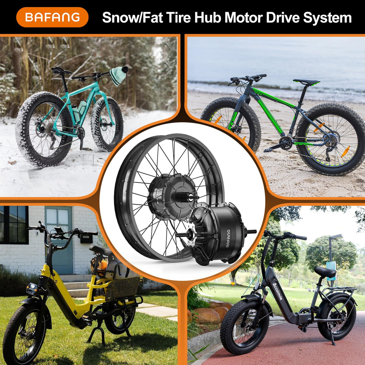 48V 1000W Ebike Conversion Kit with TFT Display and Battery F90620