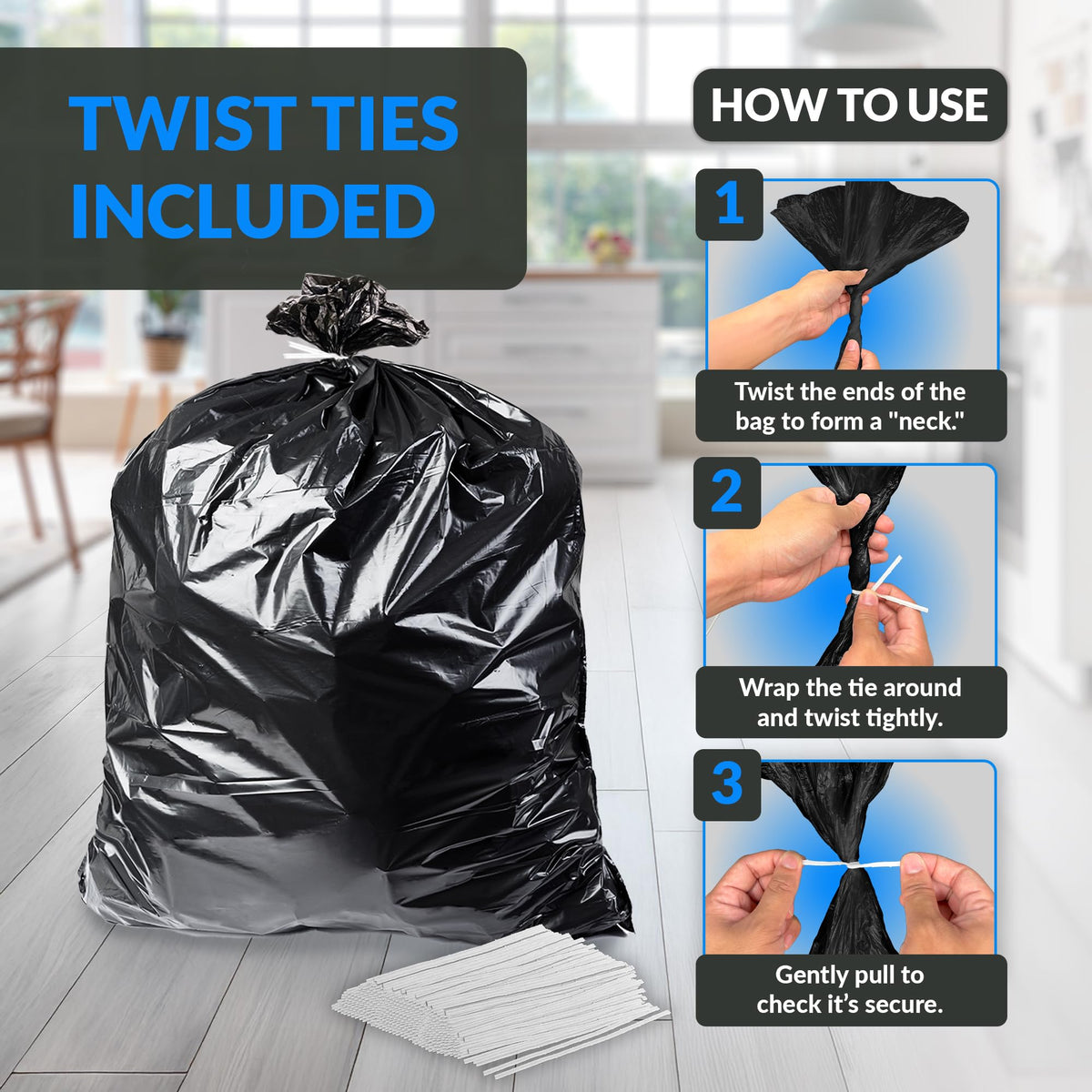 55-60 Gallon Heavy Duty Trash Bags U2849
