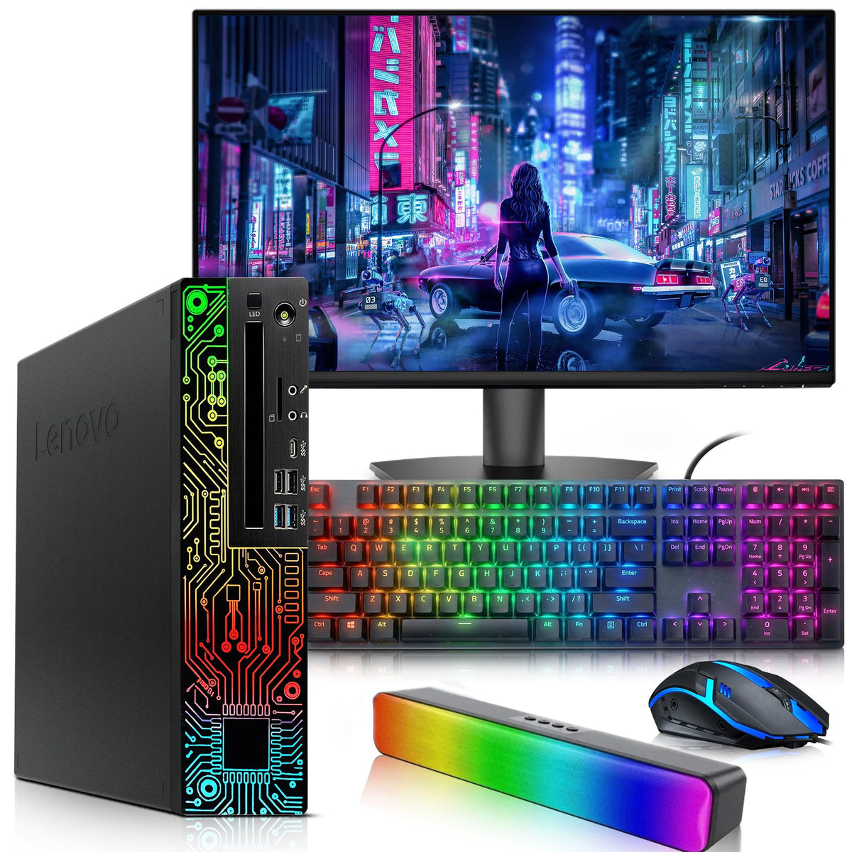 RGB Desktop PC Intel Core i5-8500 16GB DDR4 RAM 256GB SSD 500GB HDD GeForce GT 1030 C5059