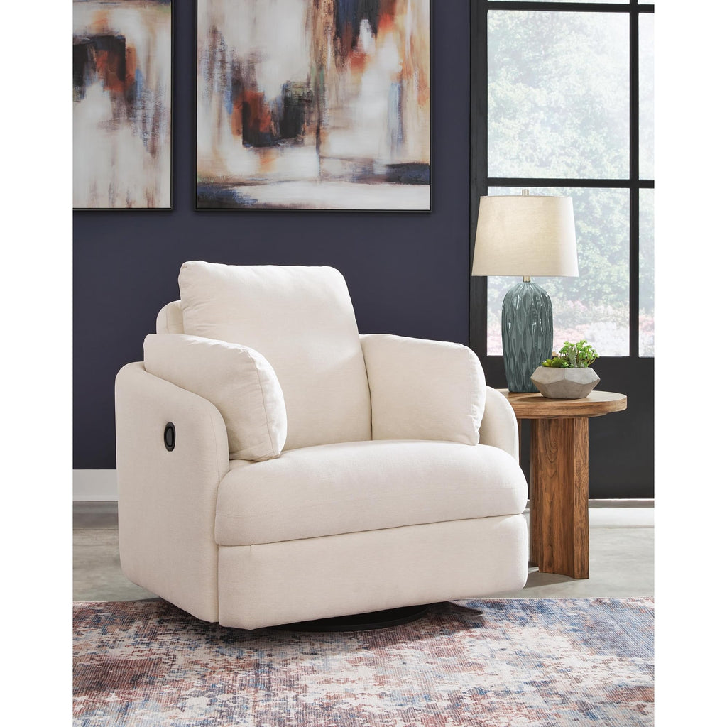 Beige Swivel Glider Recliner Rocking Chair Q75727
