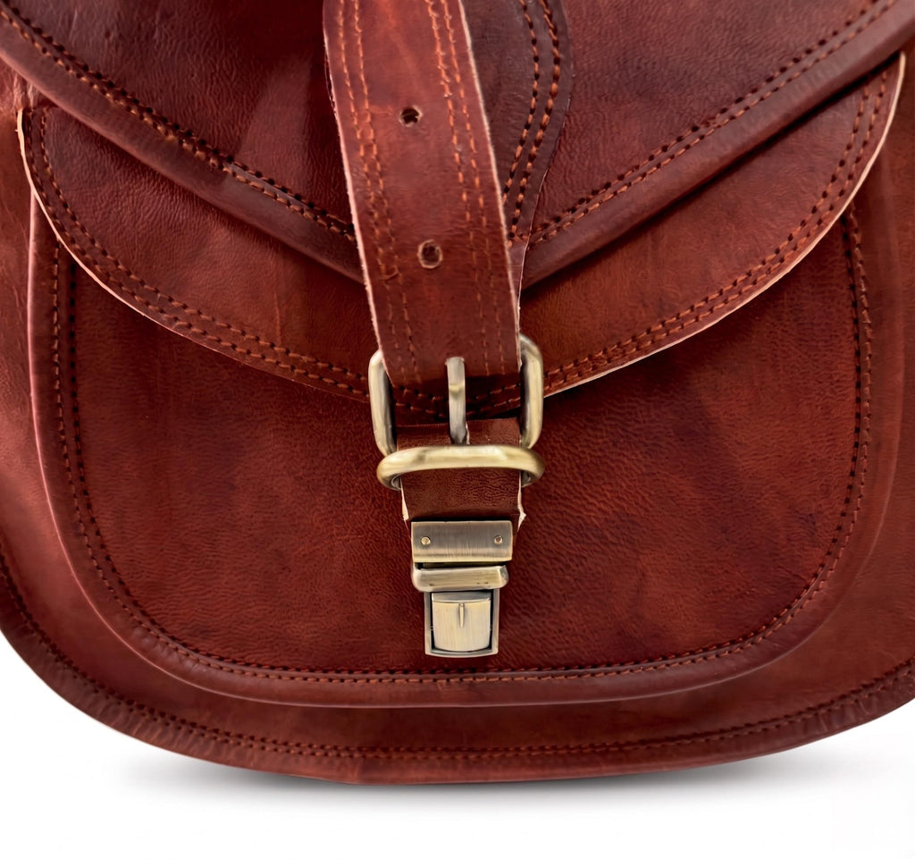 Genuine Leather Crossbody Satchel Bag Q453
